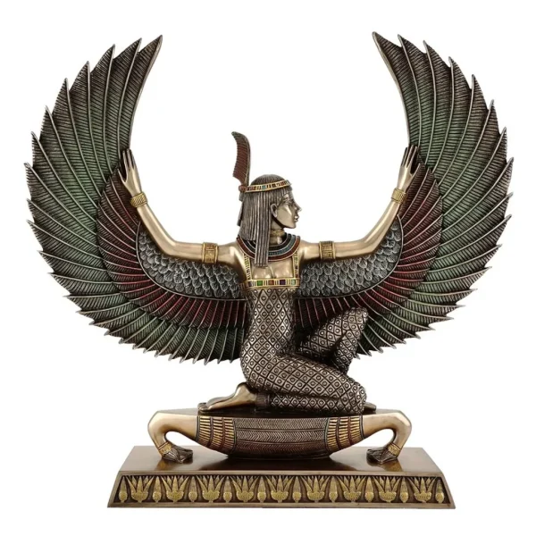 Top Collection 6 Inch Egyptian Winged Maat Sculpture in Cold Cast Bronze